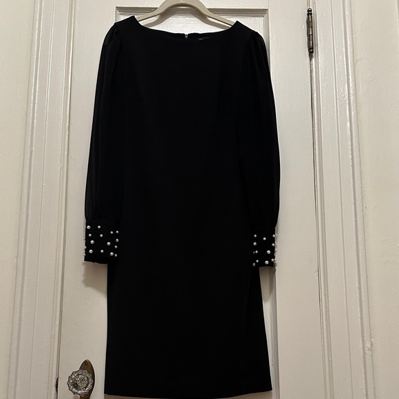 Karl Lagerfeld Black Dress with Pearl Cuff Details - Picture 2 of 11